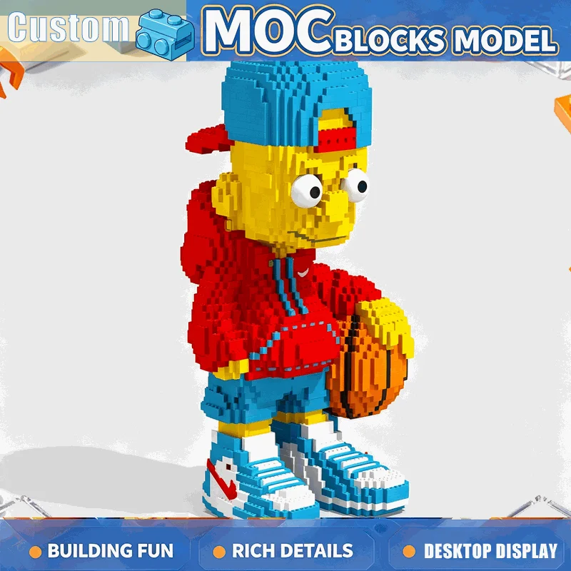 5203Pcs Cartoon Boy Character Figure Model Building Blocks Custom Puzzle Creative Assembly Educational Toy Gift Display Series