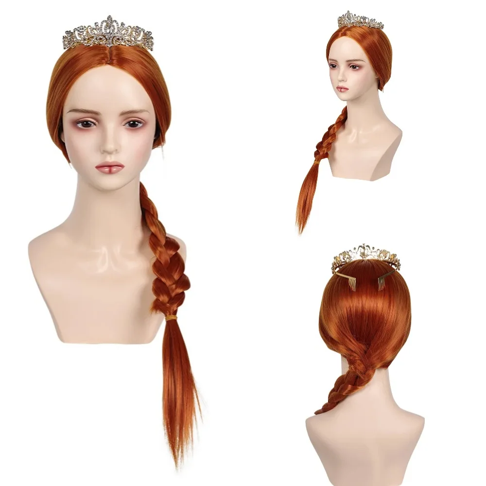 

Princess Fiona Cosplay Wig Headband Heat Resistant Synthetic Hair Female Role Play Wigs Halloween Carnival Party Props for Gifts