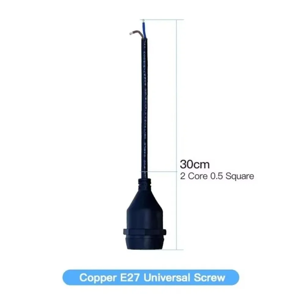 Universal E27 Lamp Holder Waterproof Copper Screw Thread Lamp Base Flame Retardant PVC Wire Decorative Lamp Holder Outdoor Use