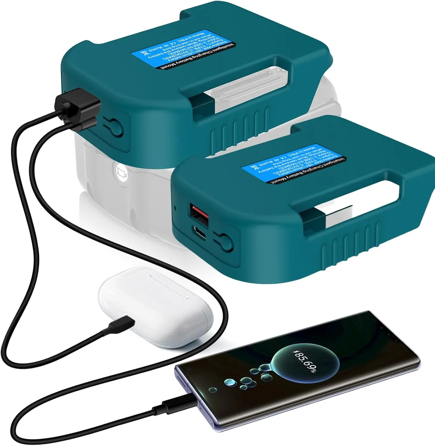 

1PC Battery Holder Battery Adapter for Makita 18V Li-ion Battery Blue Belt Buckle Chargeable Fit For BL1815 BL1840 BL1850 BL1860