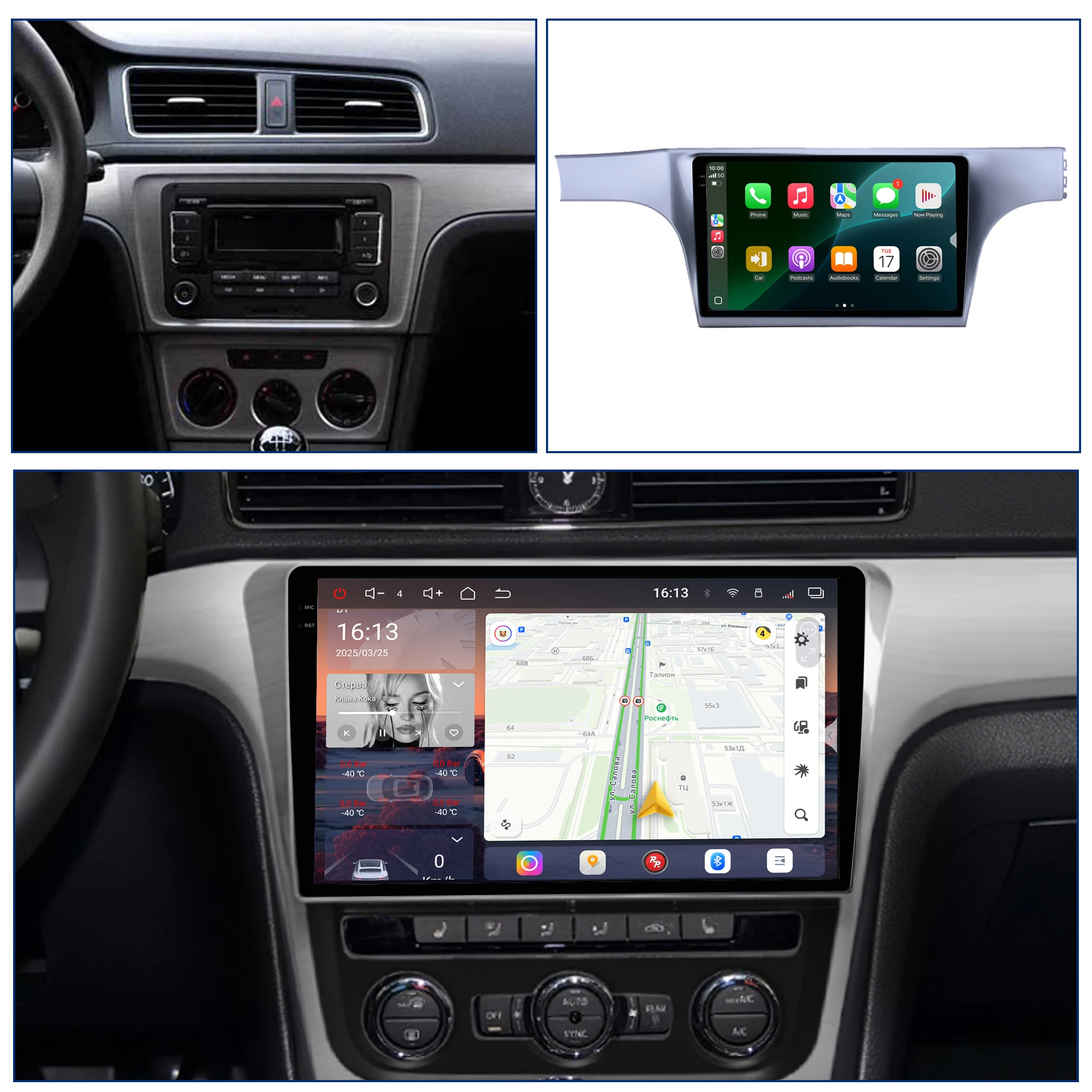 Redpower Crystal Sound 850 Pro Max شاشة مشغل راديو السيارة الاندورويد لسيارة Volkswagen VW Lavida 2013-2014 CarPlay Bluetooth Hi-Fi