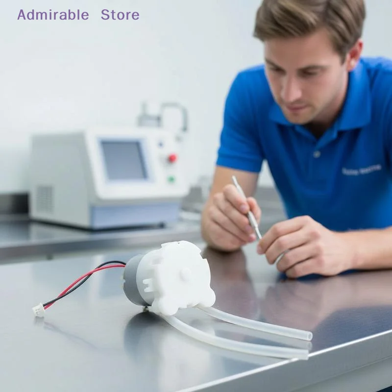 w1Pcs DC 5V 6V 500 Metal Brush Geared Motor Micro Peristaltic Pump Dosing Liquid Water Squeeze Pump For Lab Ink Sampling Pump