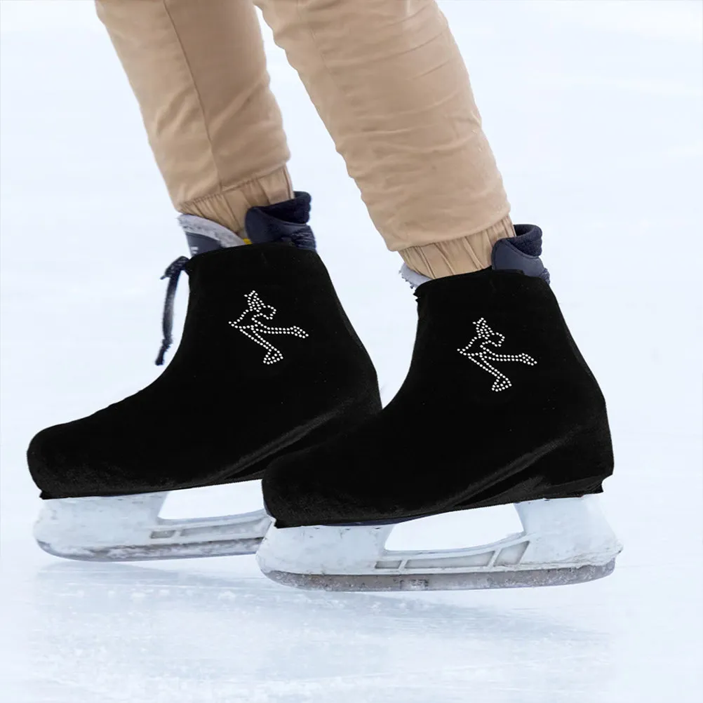 

1Pair Supple Polyester Skating Boot Sleeve Covers Elastic Fit for Figure Ice Hockey Roller Skates Waterproof Protective Skating