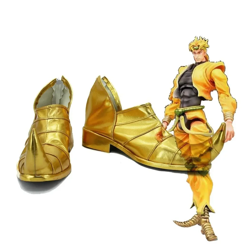 

JOJO'S BIZARRE ADVENTURE 3 Dio Brando Cosplay Shoes Golden Custom Made