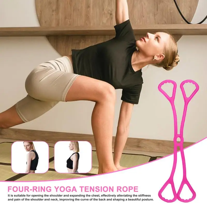 

Pull Up Rope For Exercise Yoga Tension Stretch Exercise Ropes Four-Ring Tension Rope Design Fitness Equipment For Yoga Home