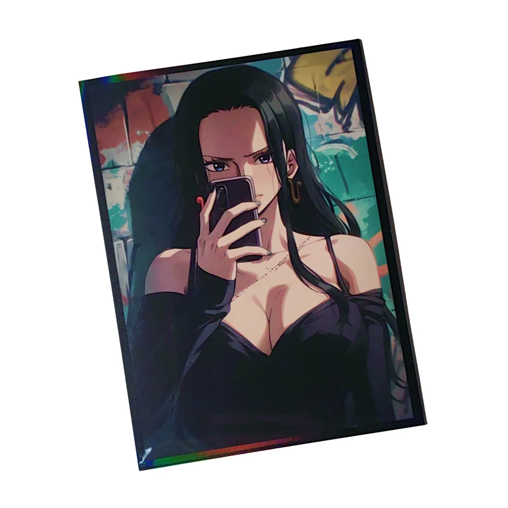 60PCS Anime One Piece Boa·Hancock Card Sleeves Board Games OPCG PTCG Trading Cards Laser Shine Protector Case