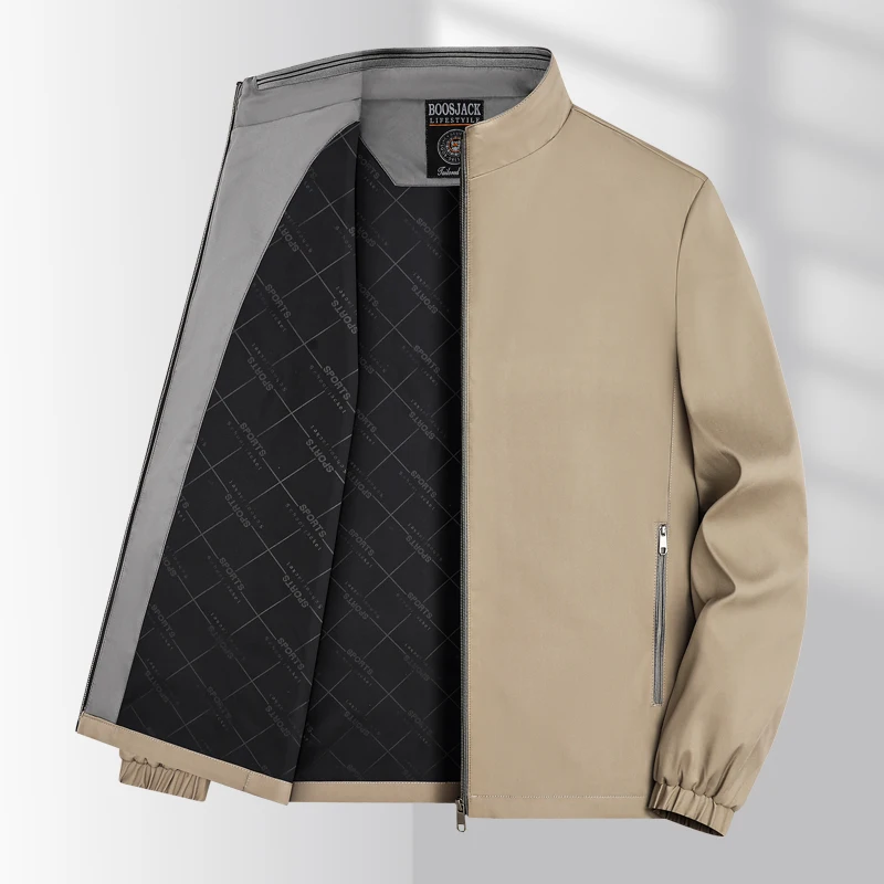 

Мужская деловая куртка высокого качества со съемным капюшоном и воротником-стойкой, длинное пальто из чистого полиэфирного волокна для осеннего сезона