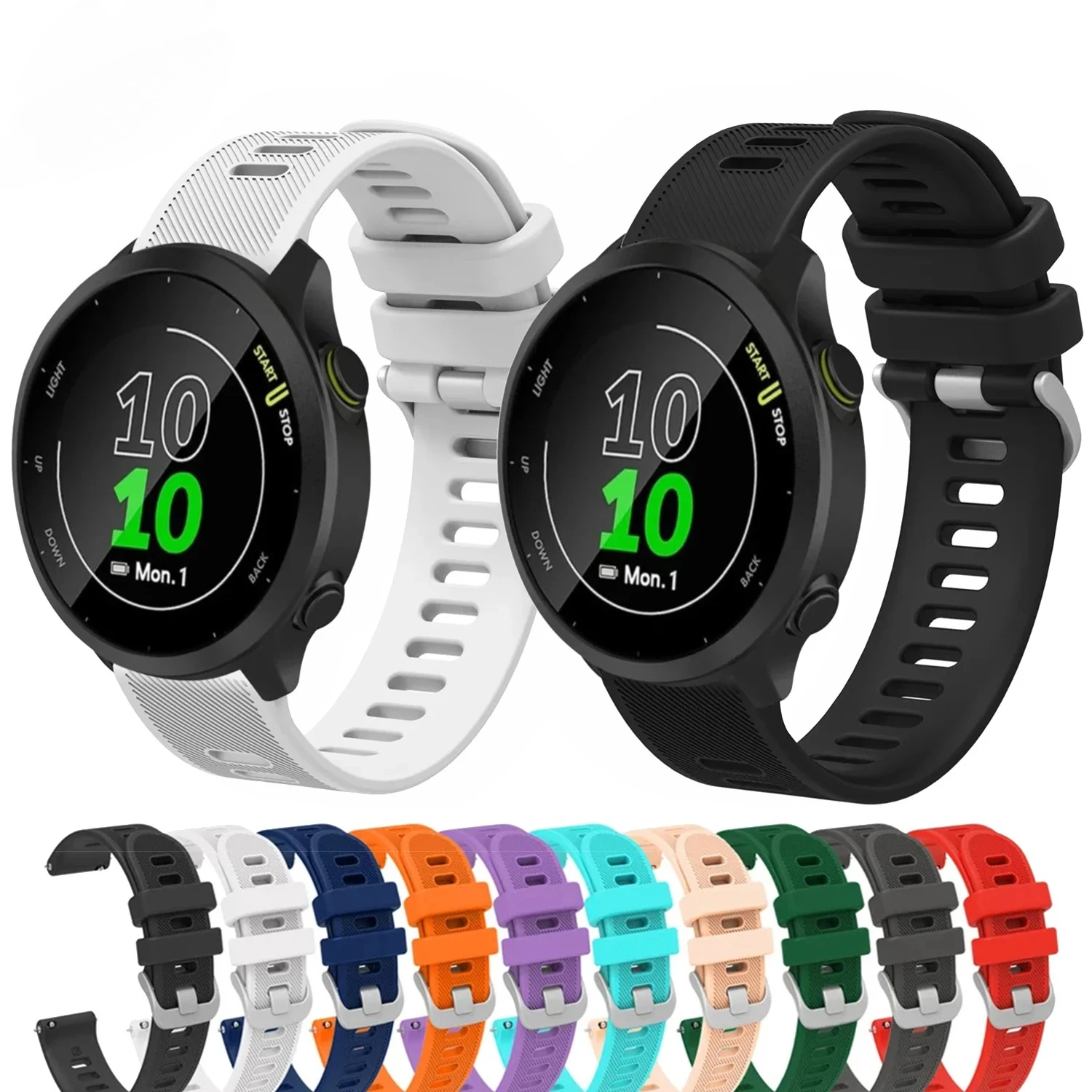 20 MM Strap Offizielle Sport Silikon Quick Release Für Garmin Forerunner 55 158 Handgelenk Band 570 245 245 M 645 armband zubehör