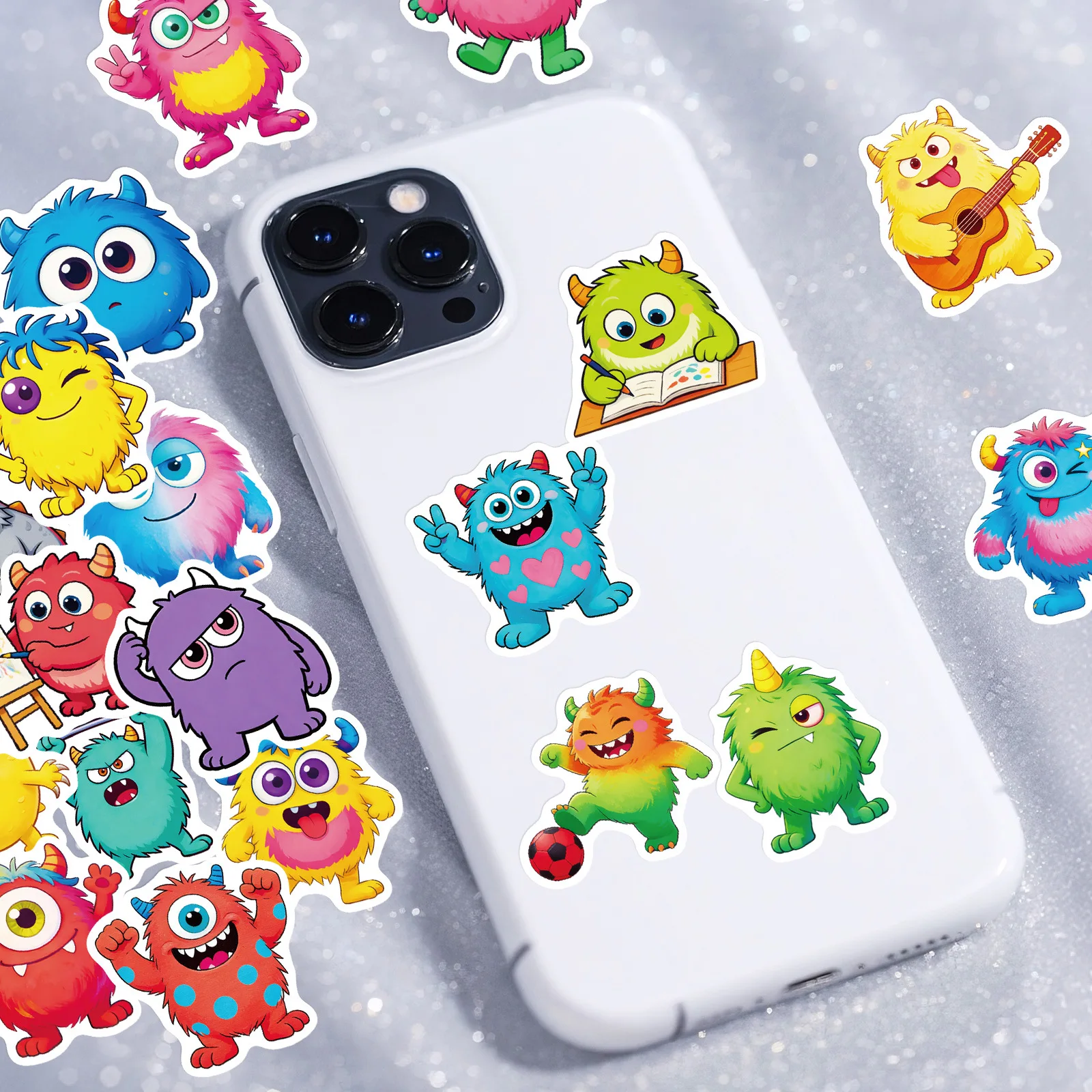 56/112PCS Funny Cartoon Monster Stickers Colorful Diary Decoration Stationery Stickers