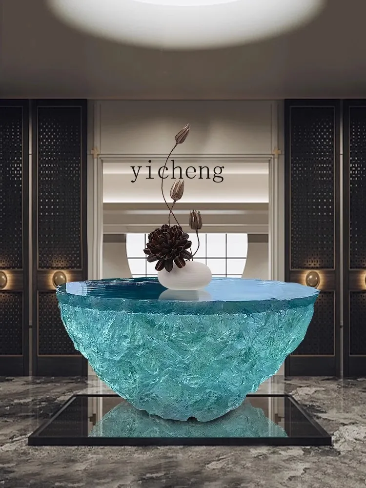 ZF Villa Living Room Home Transparent Resin Coffee Table Light Luxury High-End Large Ocean Tea Table