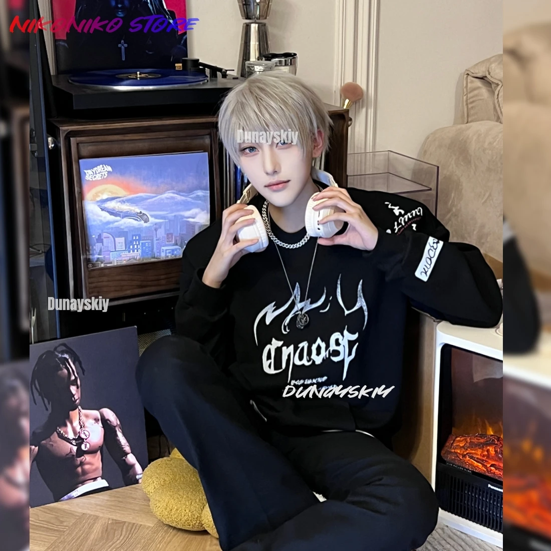 

Xavier Sylus Rafayel Caleb Zayne Game Love And Deepspace Косплей Костюм Черная Рубашка Съемный Кот Мужчины Cos Хэллоуин Индивидуальные