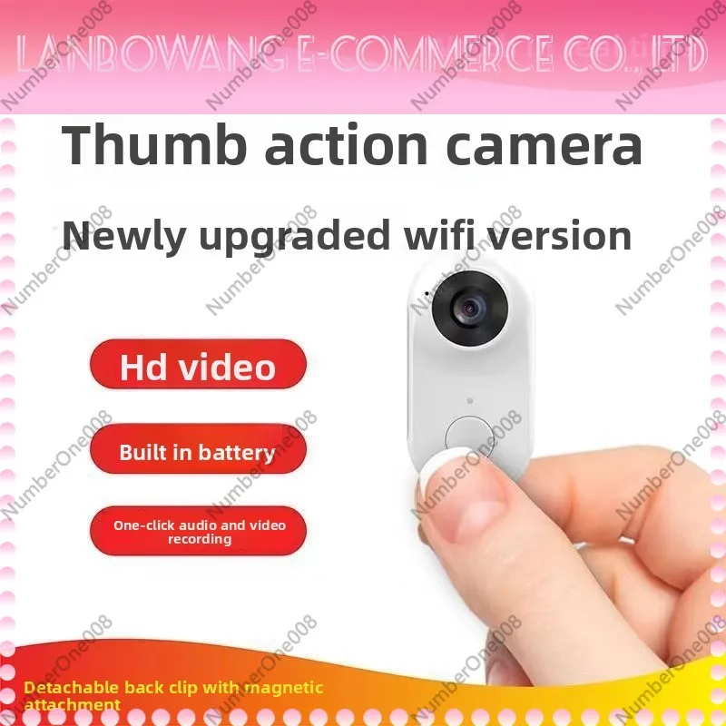 Upgraded WIFI Version Thumb Action Camera 360 Degree Magnetic Attraction Pet Vlog Recorder for Travel Cycling Outdoor