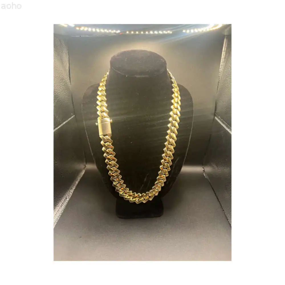 Cuban Link Chain-18mm-prong Cuban-18k Gold Plated Necklace -unique Clasp-handmade Jewelry Cuban Link-heavy-solid Stainless Steel