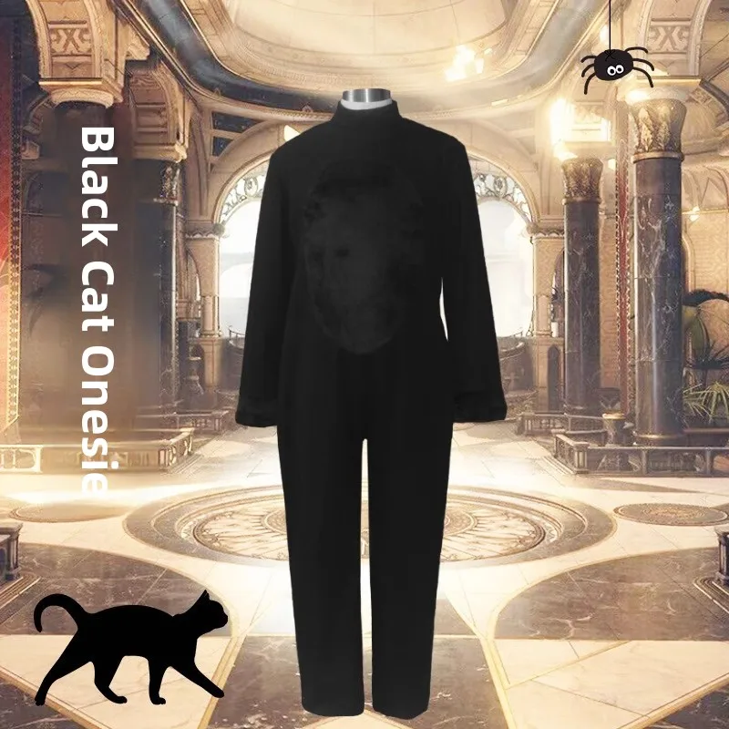 

Черный комбинезон, костюм на Хэллоуин, комплект пушистого медведя, наряд для ролевых растений, китайское производство, весна 2023, сезонный предмет