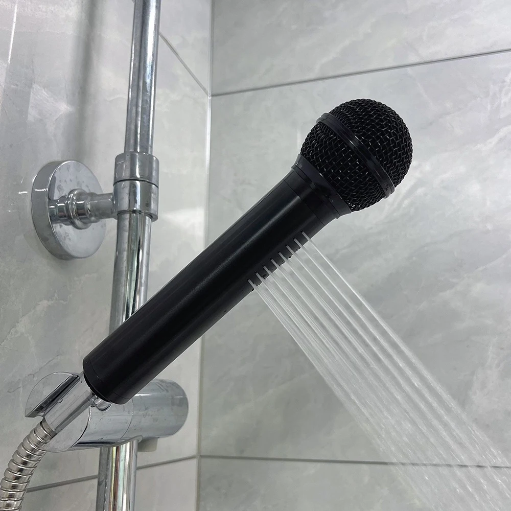 Singing Shower Head with Microphone Function Aluminum Handheld Showerhead Creative Bath Singing Toy for Kids Adults