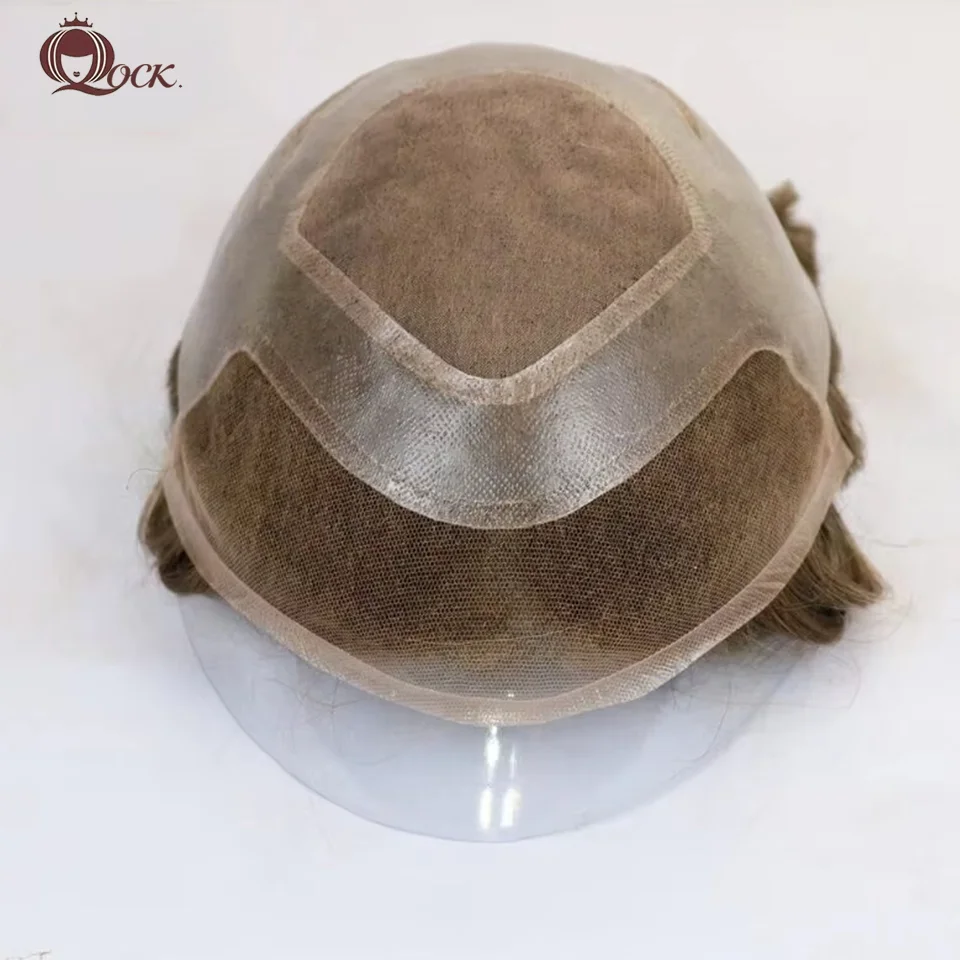 نظام استبدال الشعر البشري للرجال OCK مقاس 8 × 10 بوصة - دانتيل فرنسي مسامي مع قاعدة من الدانتيل + PU #2