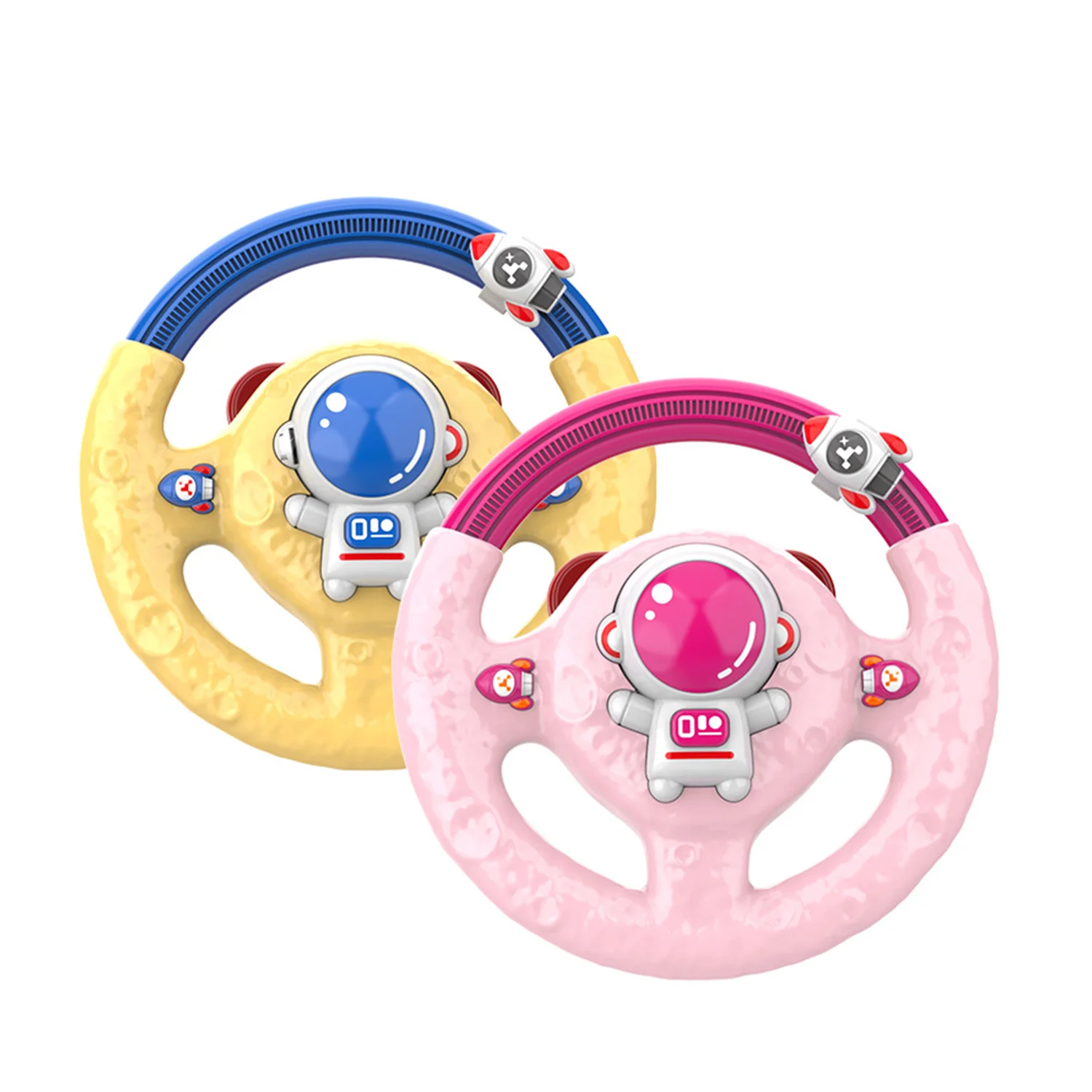 Children's co pilot steering wheel toy, simulated car, music early education learning machine toy (requires self provided batter