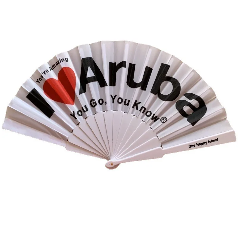 

70PCS Customized Travelling Souvenir Gift Plastic Fabric Folding Fan Personalized Wedding Favor