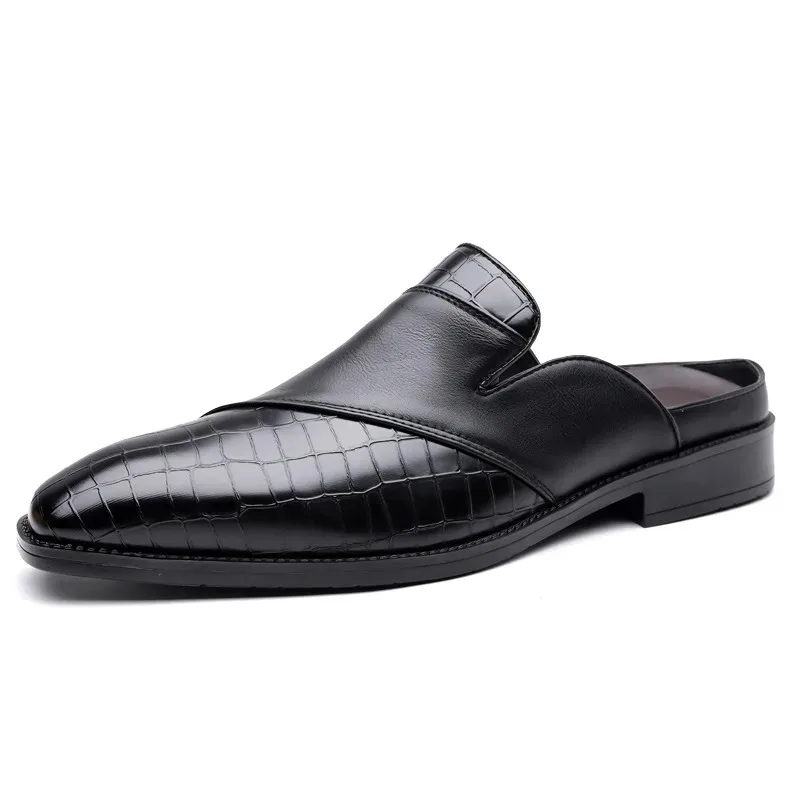 

Fashion Casual Slippers for Men Summer Autumn Mules Shoes Man Designer Leather Male Solid Color Shoes for Men