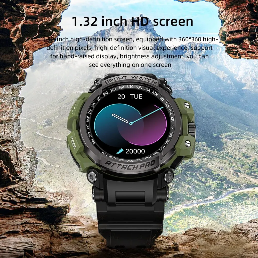 LOKMAT ATTACK PRO Smart Watch Outdoor Fitness Watch IP68 Health Detection Function Compatible with IOS and Android Systems