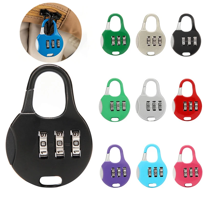 

Mini 3 Digital Dial Password Lock Combination Code Padlock Travel Suitcase Protector Security Tool Locker Case Accessories