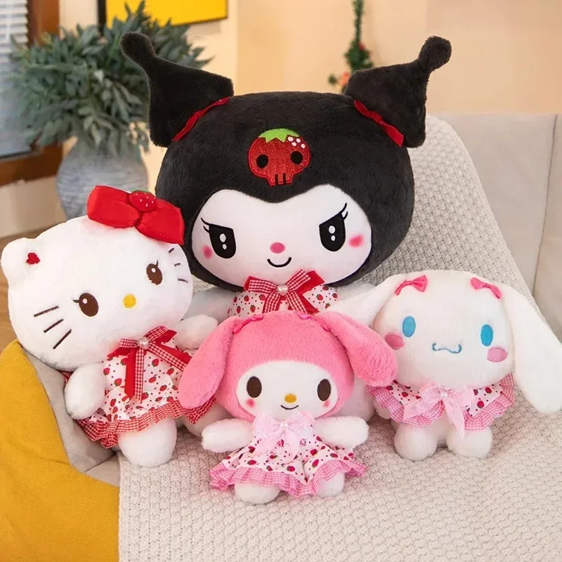 

50cm Sanrio Large New Floral Skirt Kuromi Plush Toy My Melody Doll Hello Kitty Stuffed Animal Girls Children Christmas Gift