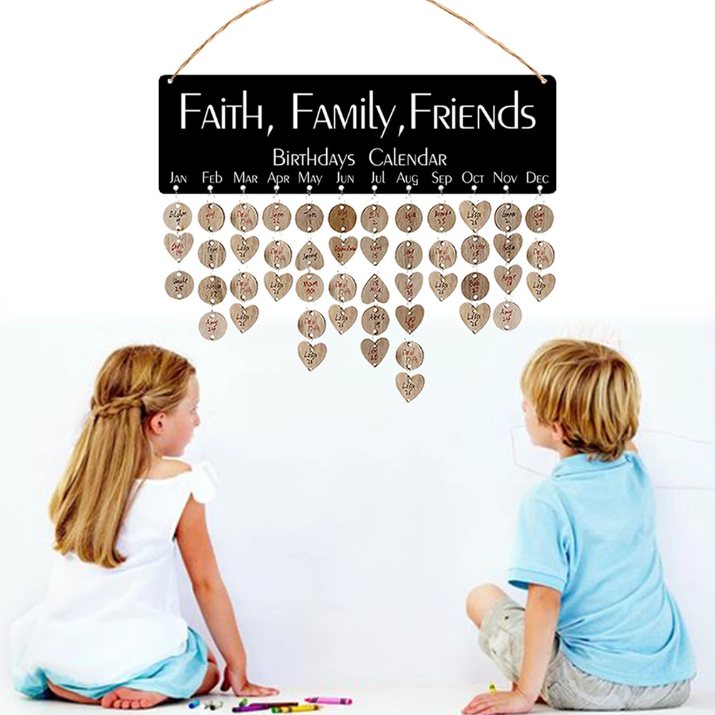 

Holiday Reminder Board Decoration Wall Hanging Calendar Decorate Family Wood Birthday for Classroom