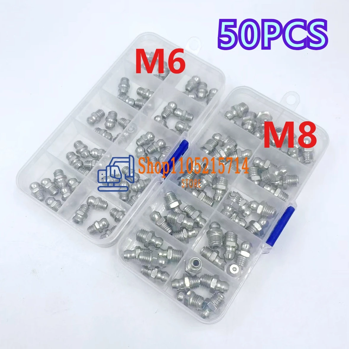 

50pcs Stainless Steel Grease Nipples M6 M8 Straight SS201/SS304 Metric External Thread for Grease Gun F0006