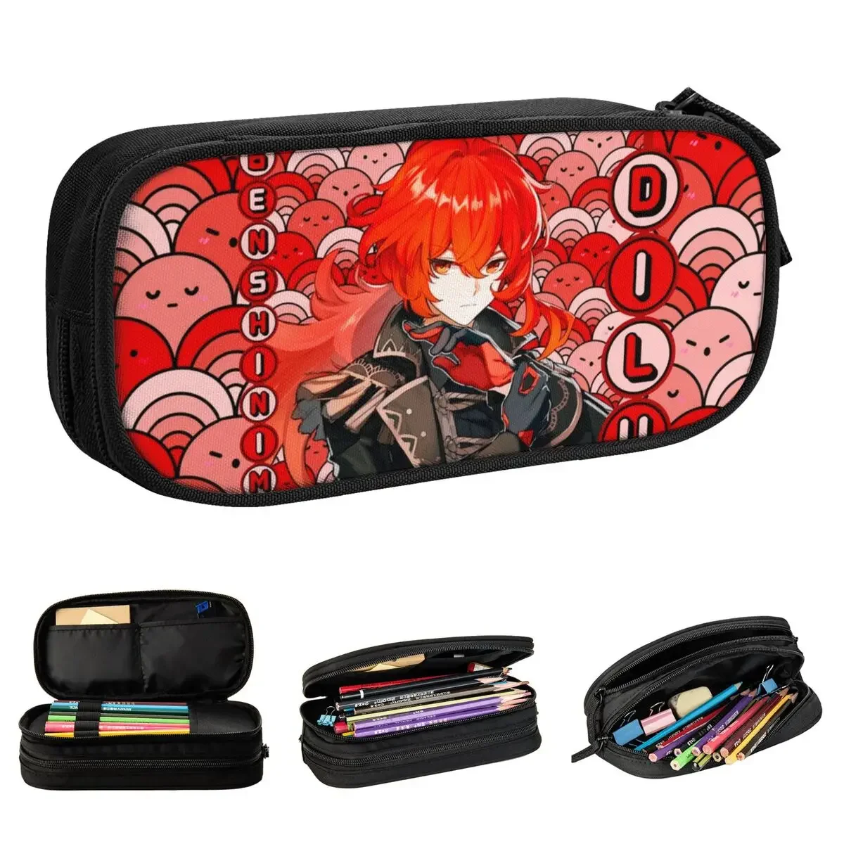 

Cute Genshin Impact Diluc Pencil Case Pencil Pouch Pen Holder Kids Big Capacity Bag Students School Gifts Stationery