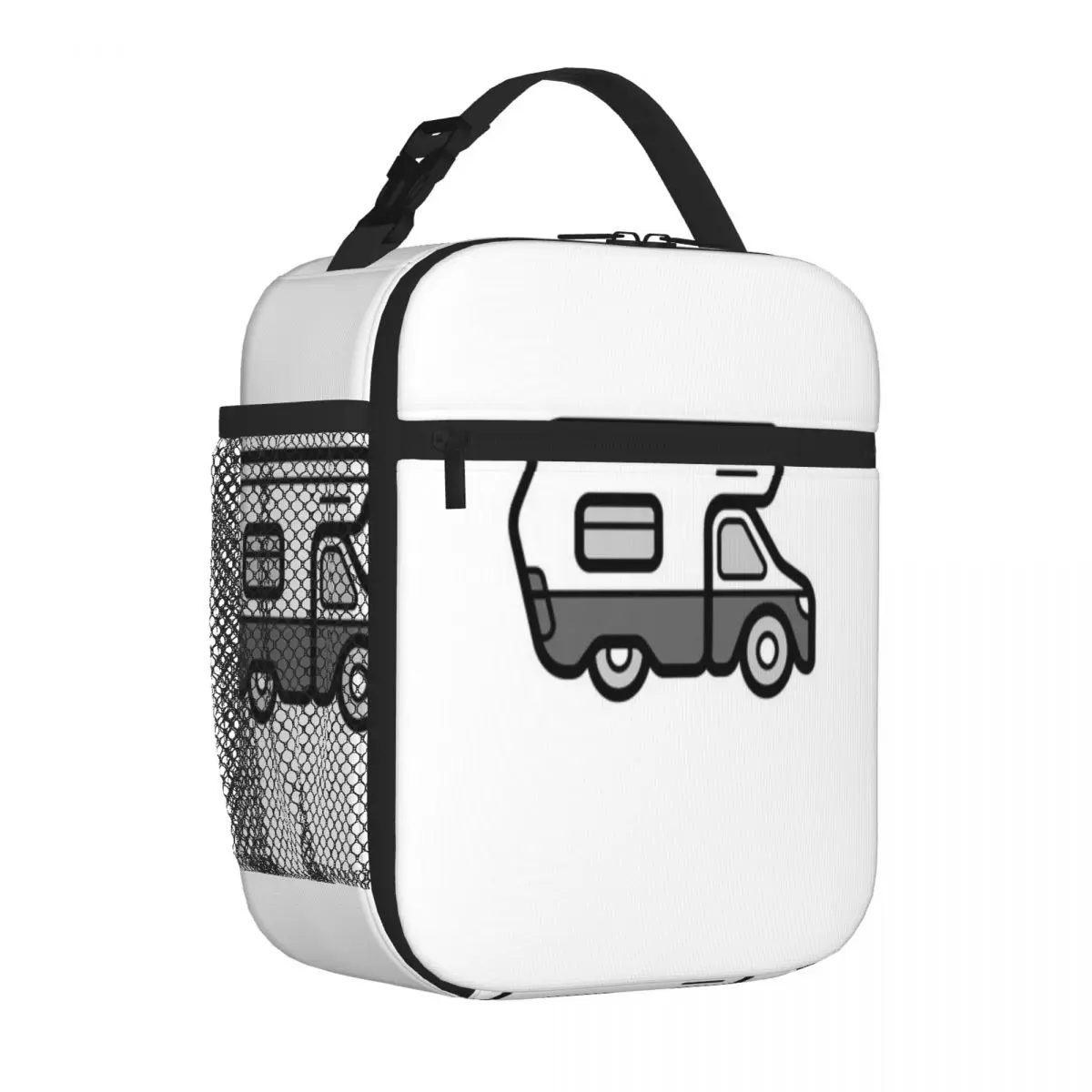 Hot Sale Simple Van Design Shoulder Style Neoprene Lunch Bag Overnight Trip Student Lunch Bag
