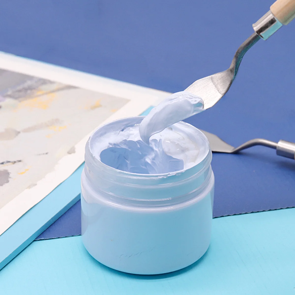 

3 Pcs Palette Knife Set Spatula Stainless Steel Mixing Scraper Painting Tool Bamboo