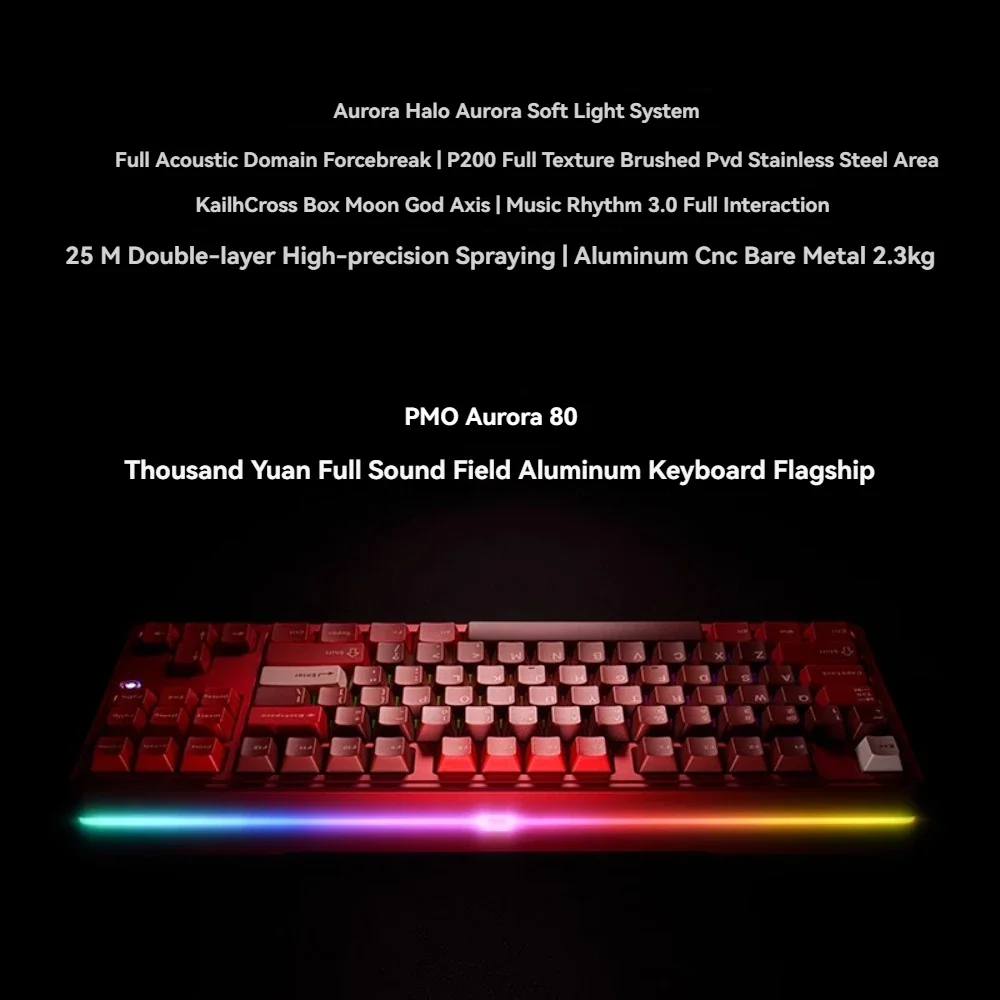 

NEW PMO Aurora80 Gaming Mechanical Keyboard Wireless 3-mode Aluminum Gasket TOP Hot-Swap RGB Gaming Keyboard Custom PC Laptop
