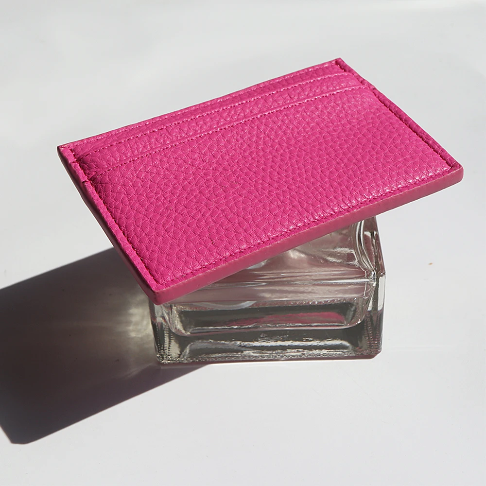 Benutzerdefinierte Name Slim Card Wallet PU Leder Gravierte Initialen Luxus Design Kartentasche Personalisierte Frau Mann Geldbörse Großhandel Geschenk – Detail 7