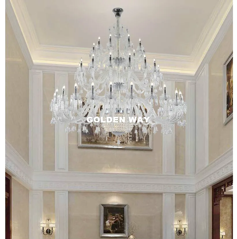 

Free Shipping Clear Crystal Chandelier Modern Chandelier lustres de cristal Decoration 50arms D190cm LED Room Chandelier Lights