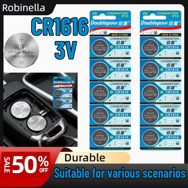 

CR1616 3V Lithium Battery for Smart IoT Devices - Door Sensors, Pet Trackers, Electronic Locks, Thermostats, Remote Controls