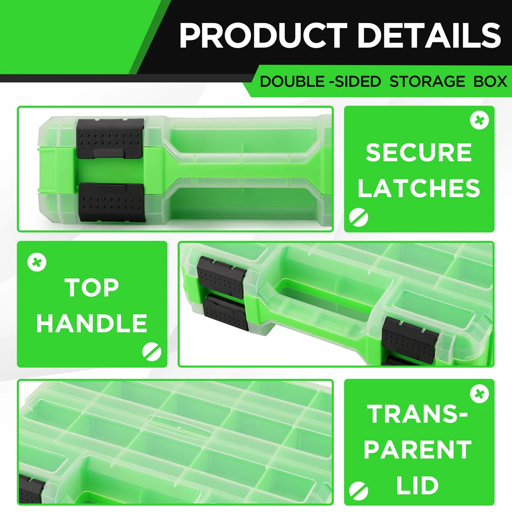 SWANLAKE boîte à outils en plastique Double face panneau de séparation détachable épaissi Durable boîte de rangement de pièces multifonctions 34 espaces