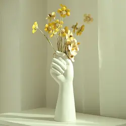 Creative White Resin Vase Delicate Art Arm Body Ornament Human Body Vase Insertion Aesthetic Decorative Home Decoration