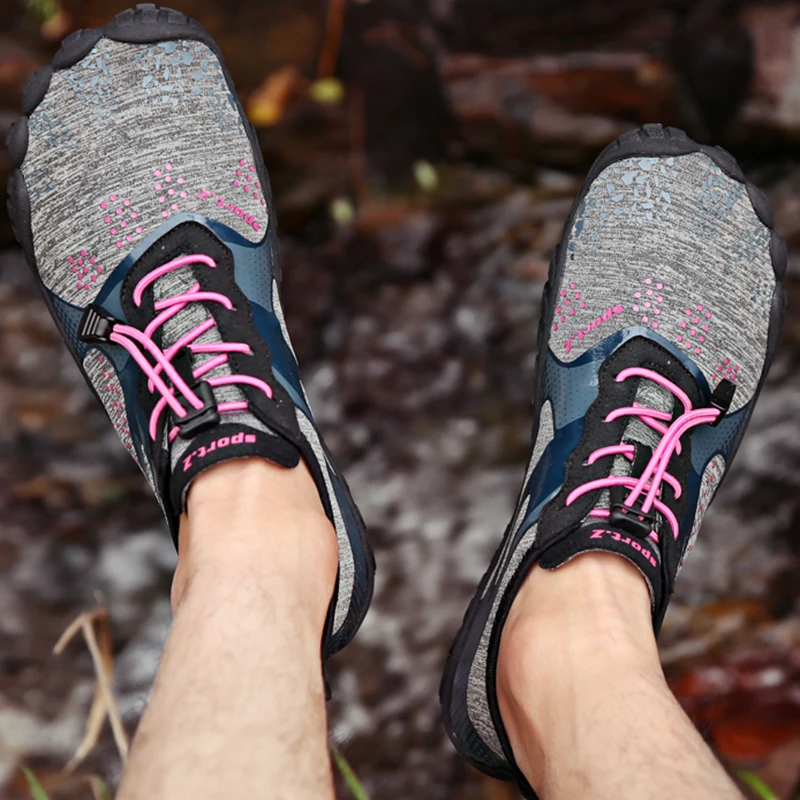 Zapatillas de Trail Runner minimalistas para hombre y mujer, calzado de entrenamiento cruzado para correr, inspirado en Barefoot, caja de punta ancha