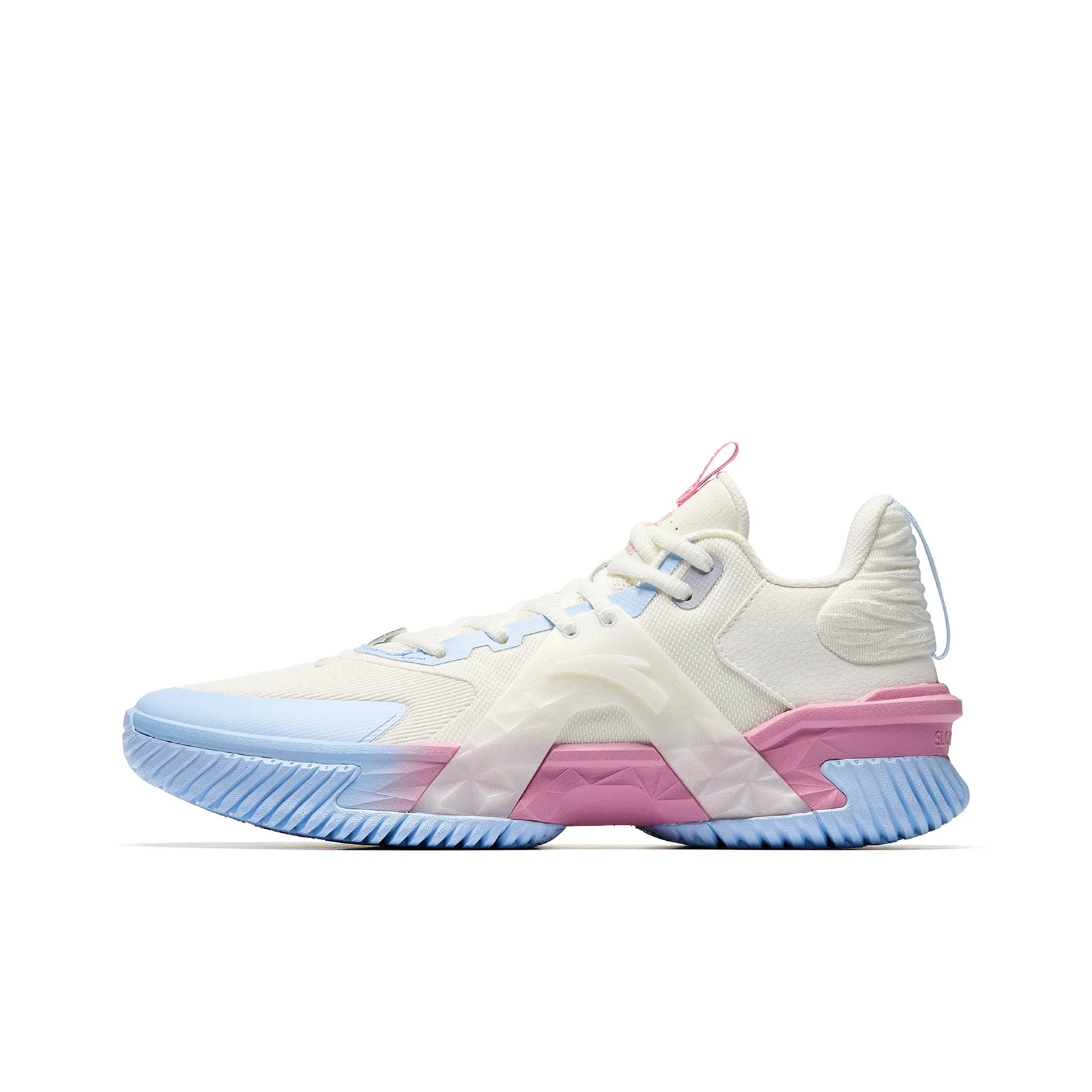 ANTA Airspace 5 Basketball Shoes Men's Low Top Ivory White/Light Pink Blue 912631616S-1