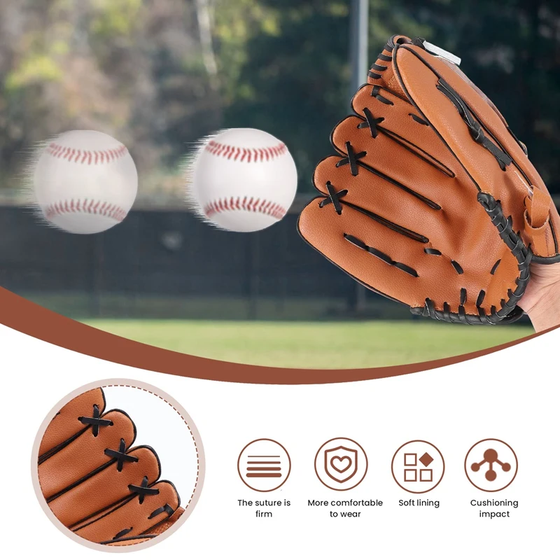 Guante de béisbol deportivo para adulto, accesorio para mano derecha, Softball, 2 colores