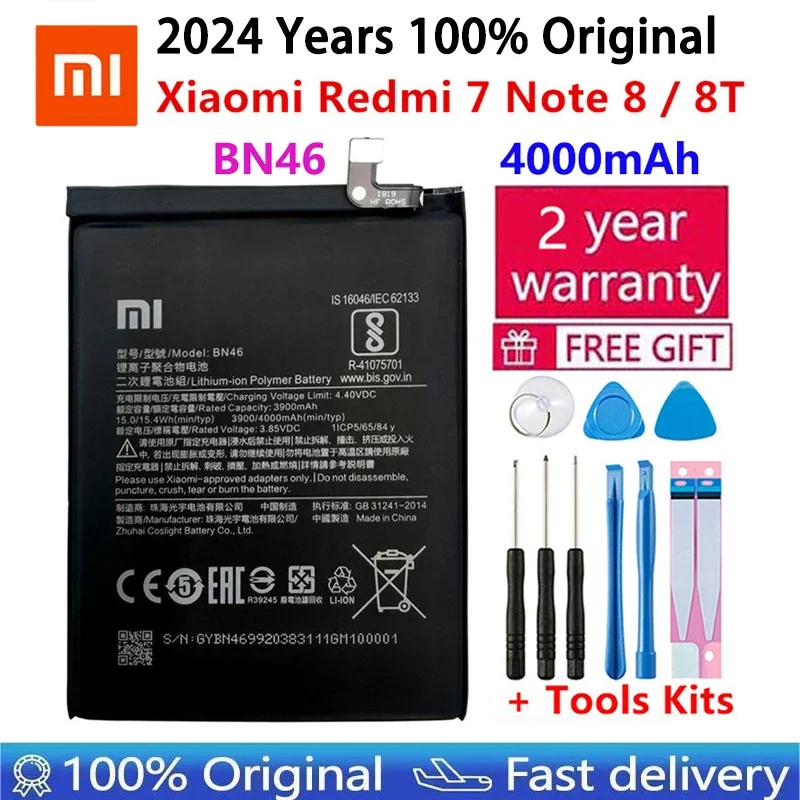 オリジナルbn46 bn4a bn5a bn53 bn54 bn55 bn59 bn62バッテリー用xiaomi redmi 7 9t 10x poco m3 note 7 8 8t 9s 10sプロバッテリー