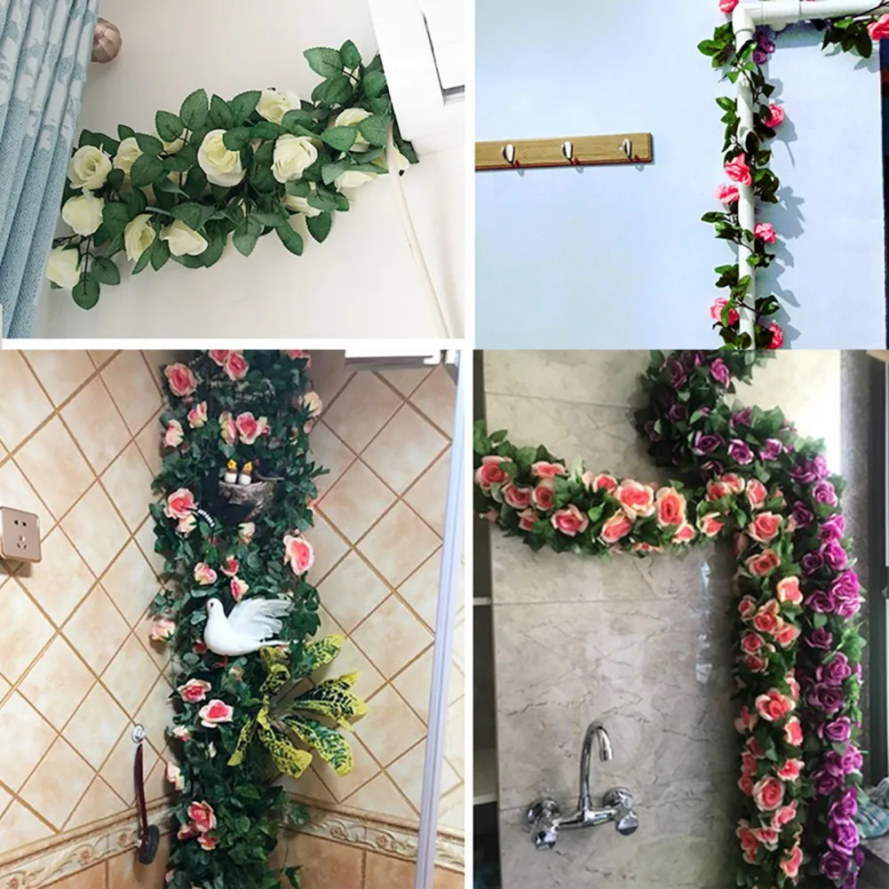 

Artificial Rose Garland Each 6.5FT Fake Rose Vine Hanging Floral Garland for Wedding Swing Table Centerpiece Arrangement Decor