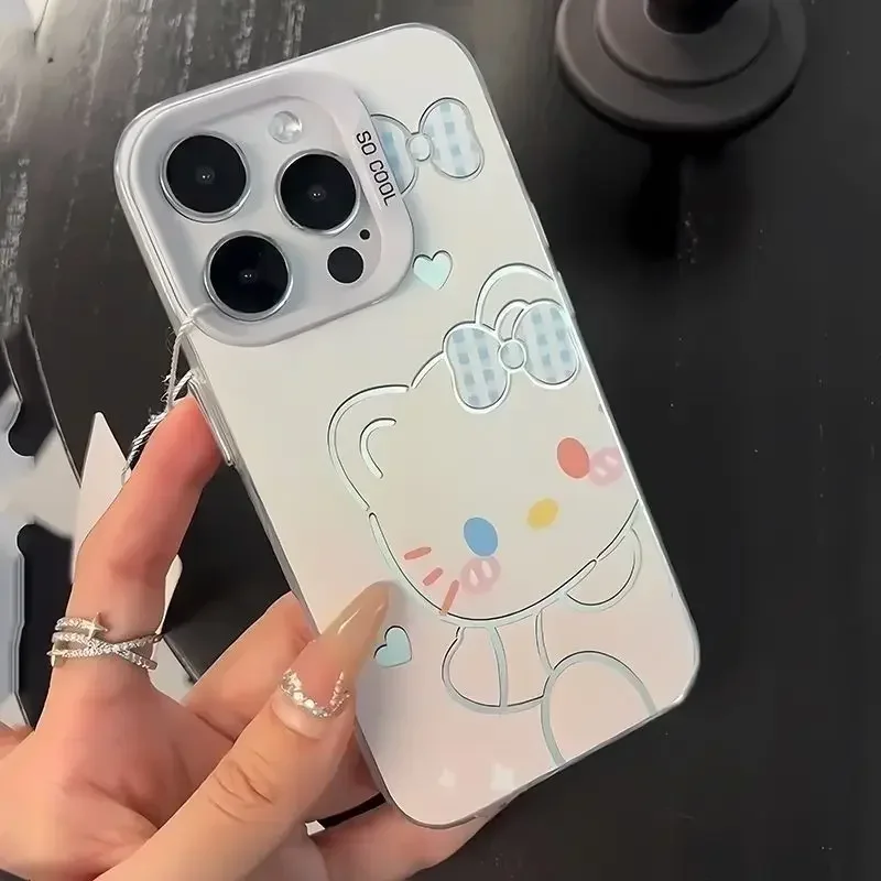 

Hello Kitty Kawaii AnimeMINISO Ins Fashion KT Cat iPhone16 Phone Case Cute Cartoon Apple 15 Cover Sweet Gifts for Girls