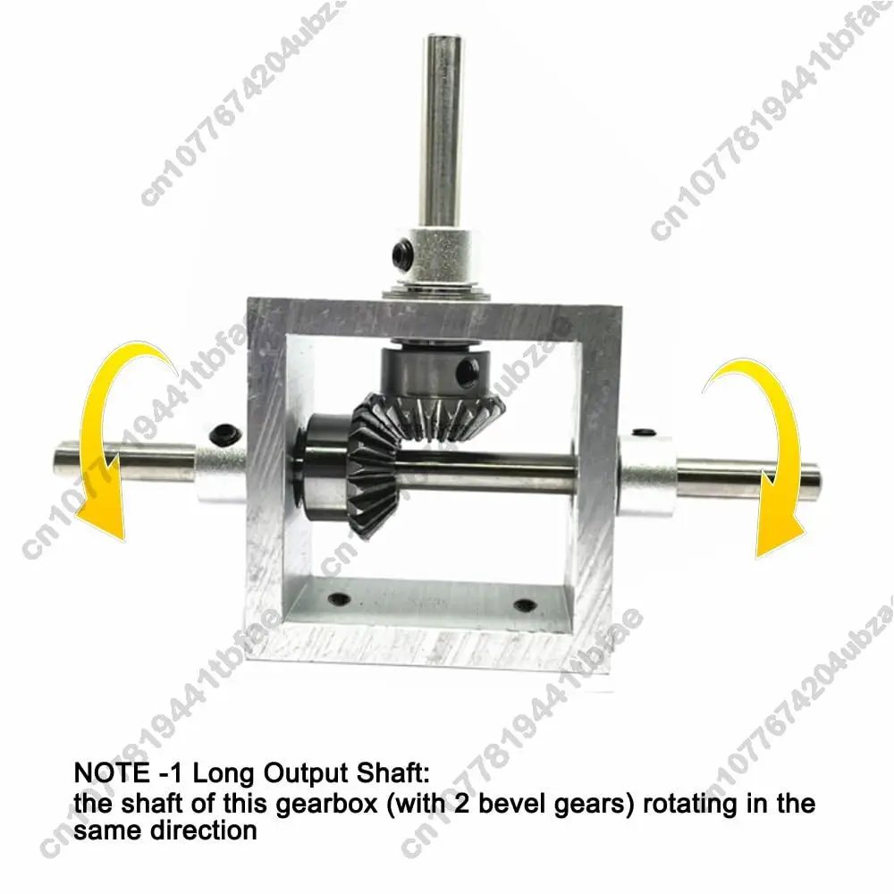 

1: 1 Alloy Frame, 90 Degree Right Angle Transmission, Reverse Transmission, 6MM/8MM Dual Output Shaft Bevel Gear Angle Converter