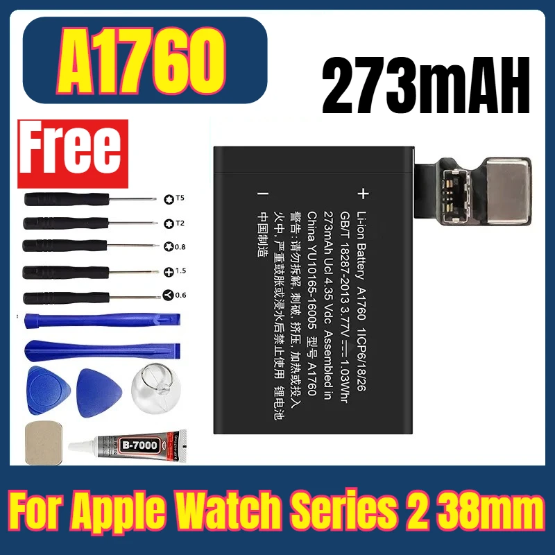 

A1760 3.77V 273mAH Watches Batteries for Apple Watch Series 2 38mm + Free Tools