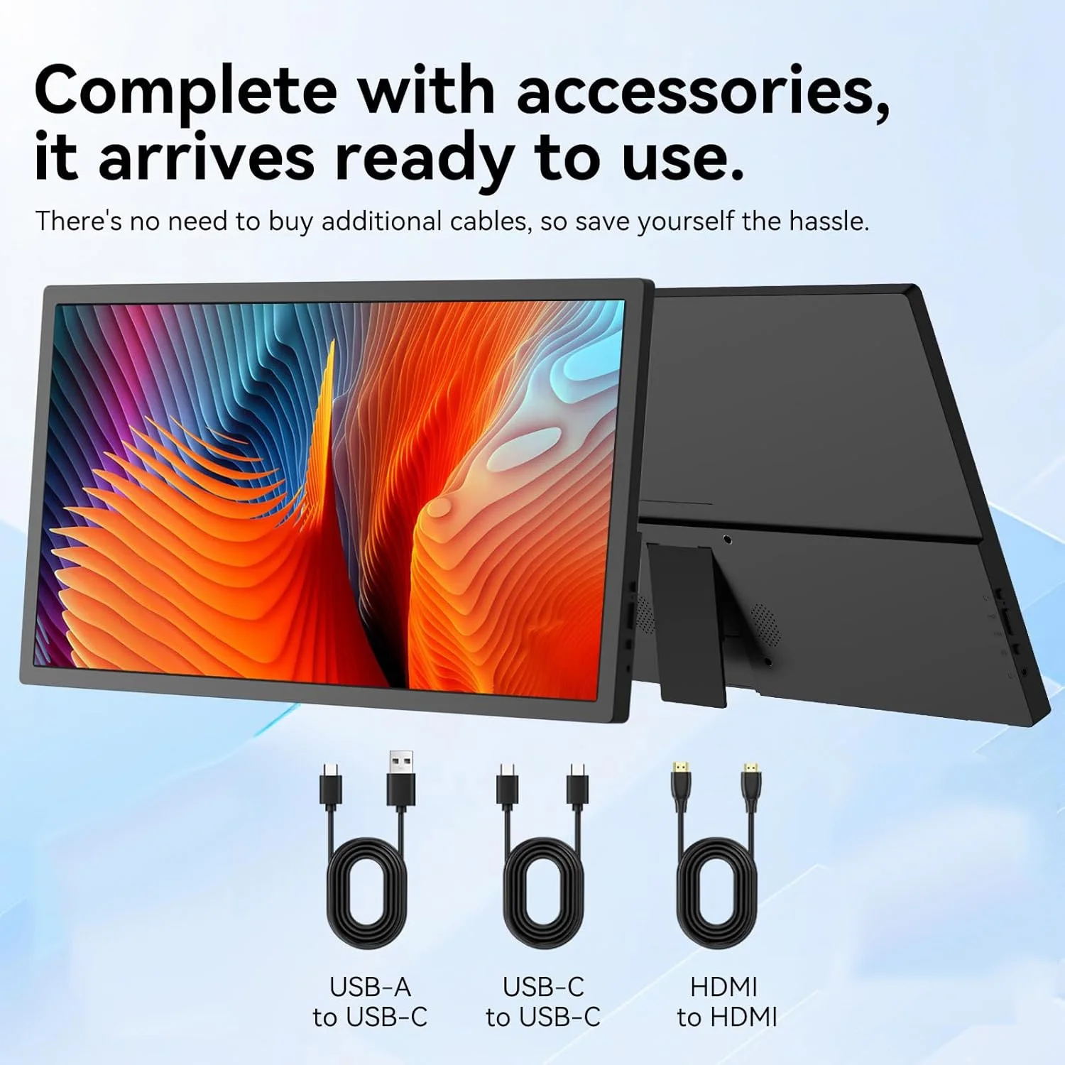 AHXJKA 17.3 Inch Portable Monitors 1600*900P HD 72%sRGB IPS With Type-C Mini HDMI For Laptop Phone PS4/5 XBox Mac TV PC Switch