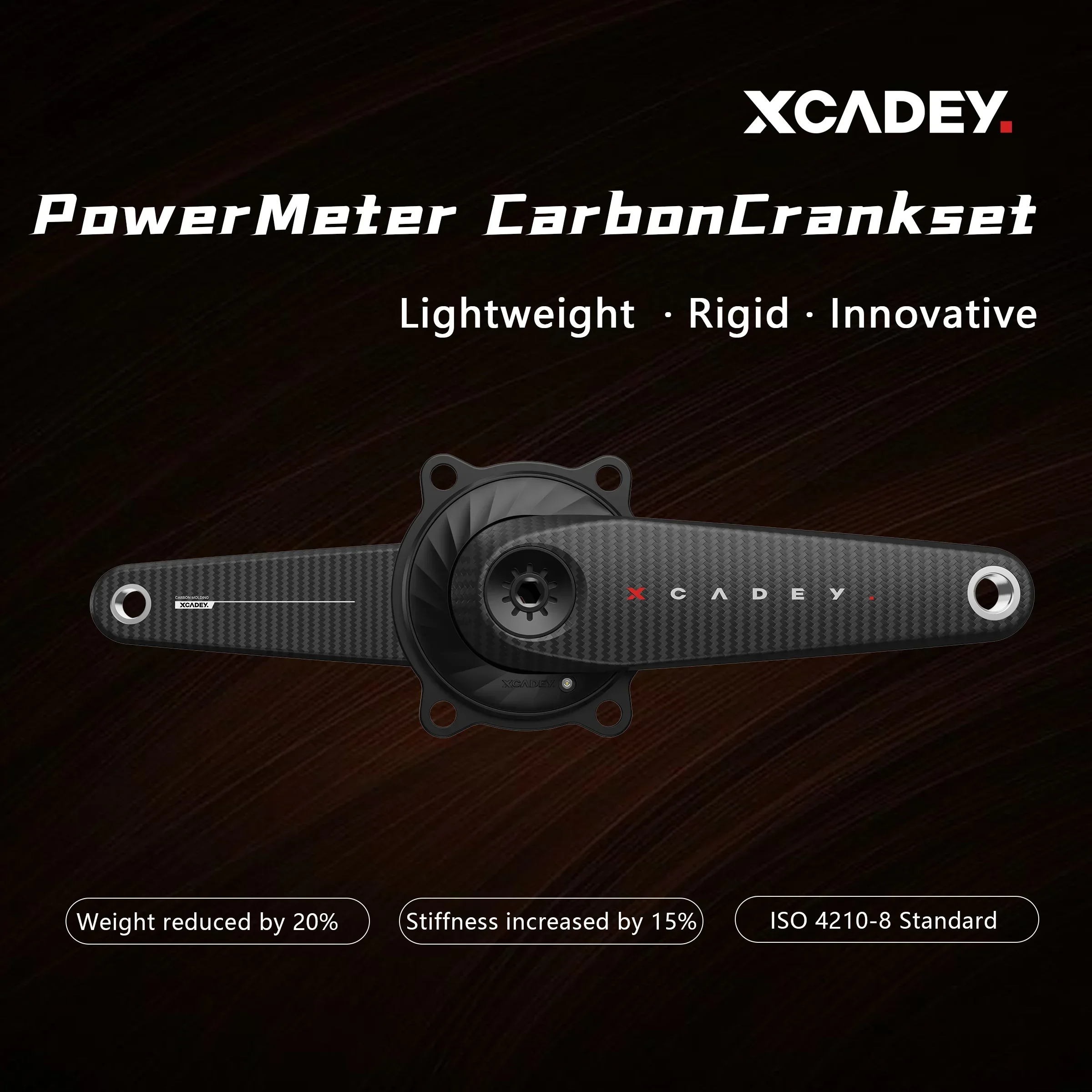 

XCADEY VENTUS Carbon Fiber Power Meter Crank 5-BOLT 24mm Ultralight 155mm 160mm 165mm 167.5mm 170mm 172.5mm Power Crankarm