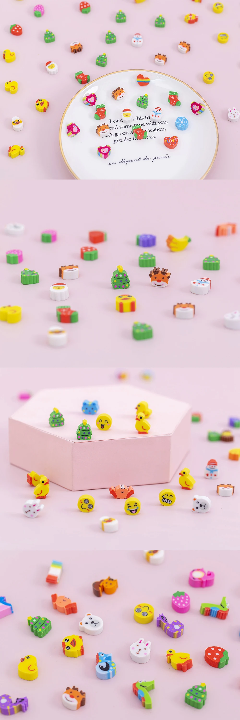 20/40/100/200PCS Mini Radiergummi Set Cartoon Tier Raum Obst Dishe Form Radiergummi Schreibwaren Belohnung Geschenk schreibtisch Haustier Karneval Geschenk ZYF – Detail 3