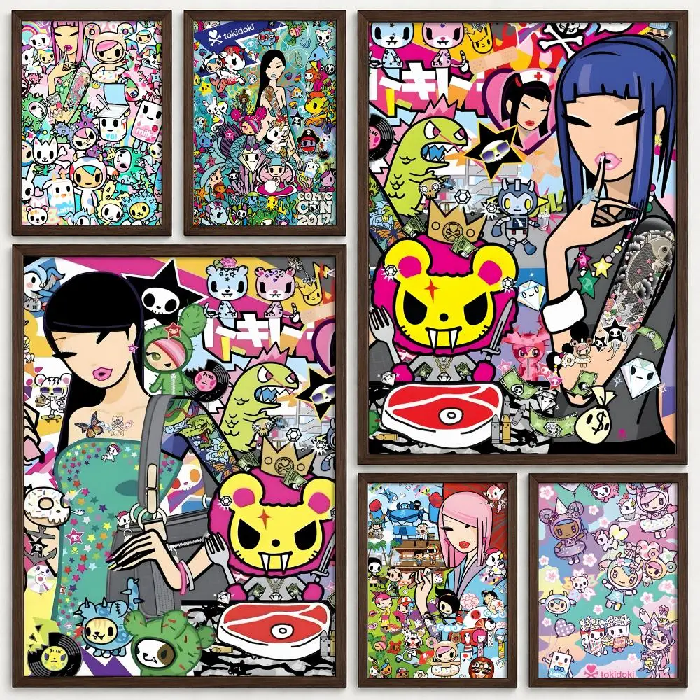 Brand Tokidoki Poster Self‑Adhesive Waterproof PP Poster Coffee House Bar Wall Art Sticker Room Home Decor