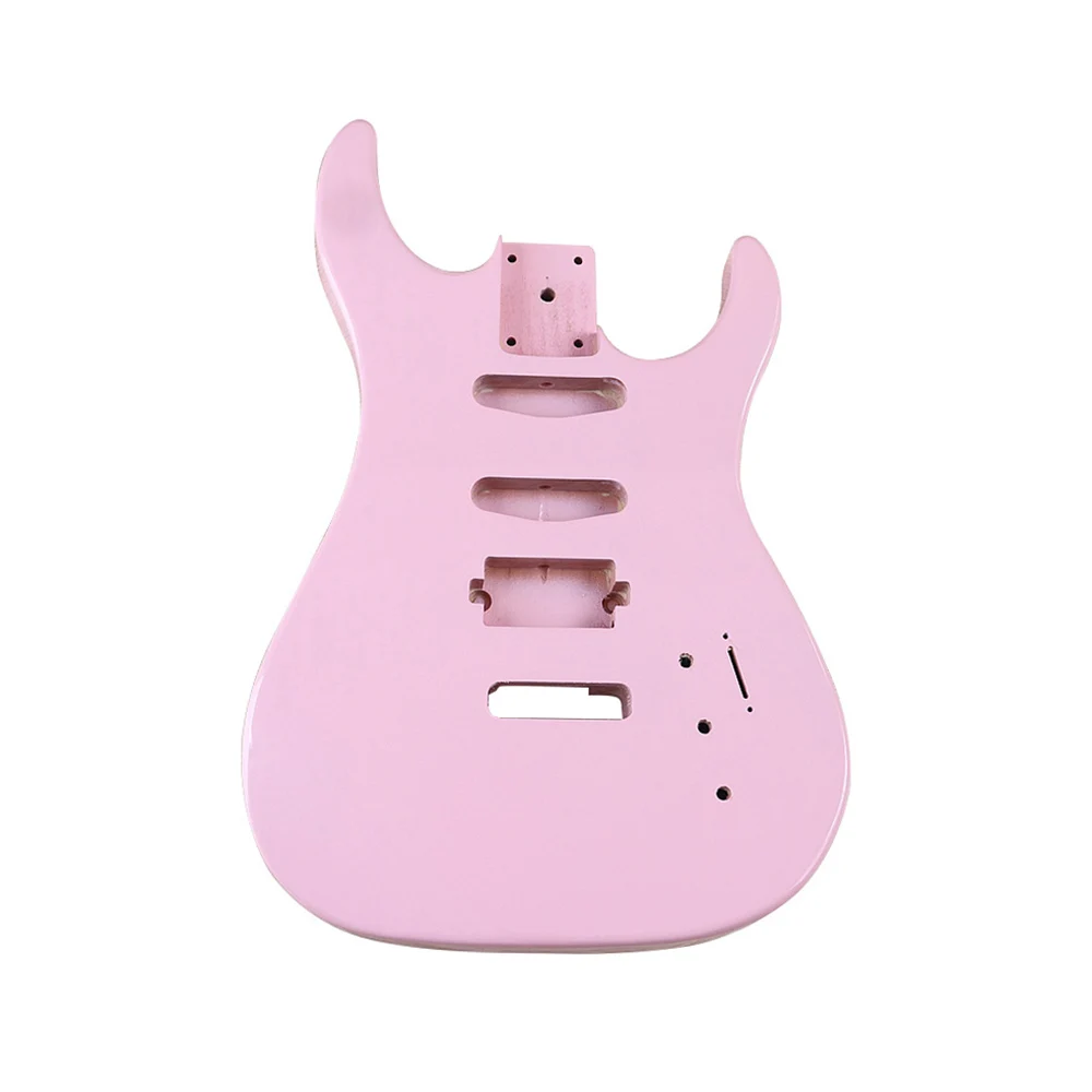 Electric Guitar Body Poplar Material SSH Pickup Glossy Pink Guitar Part Replacement Building Kit Custom